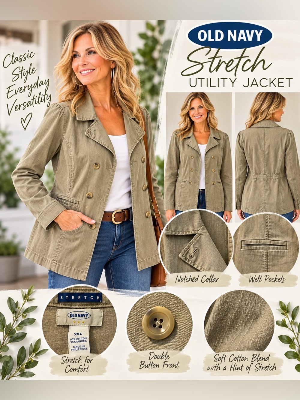 Old Navy Size XXL Stretch Utility Jacket